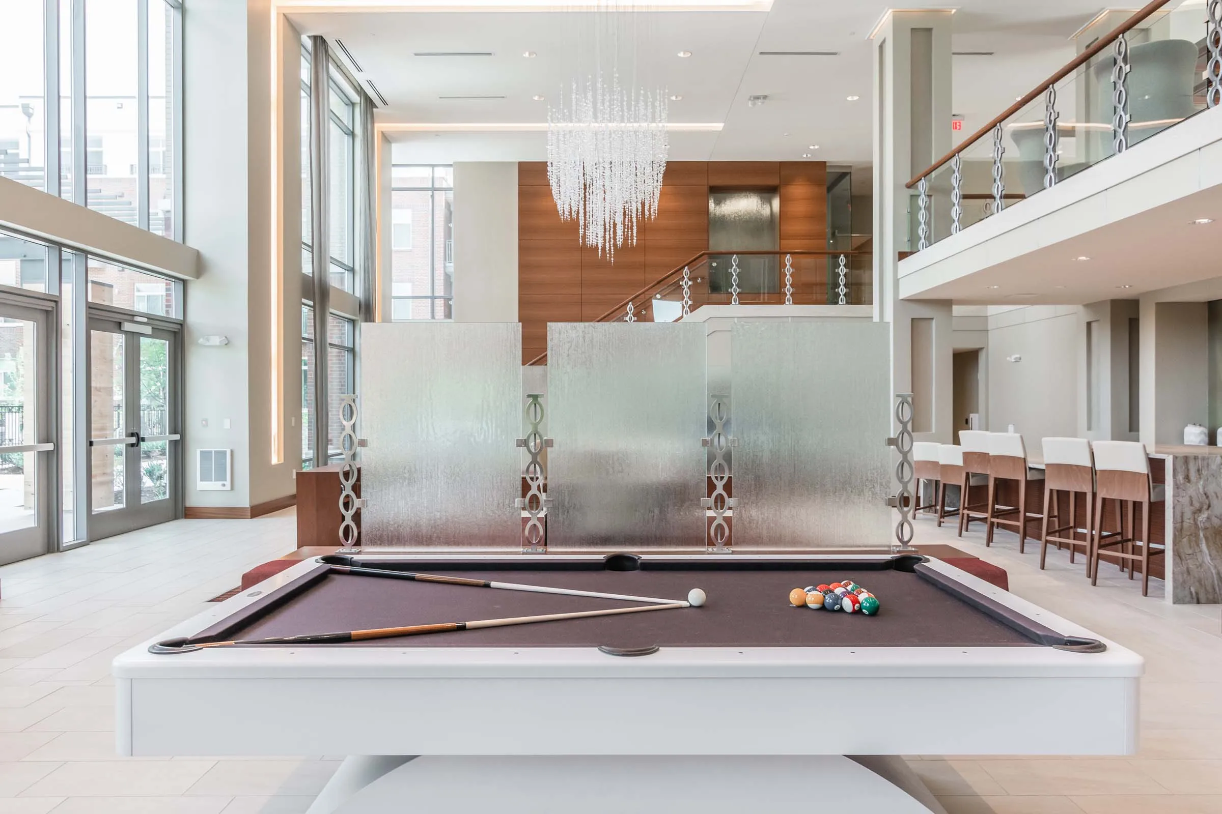 Pool table in the clubhouse